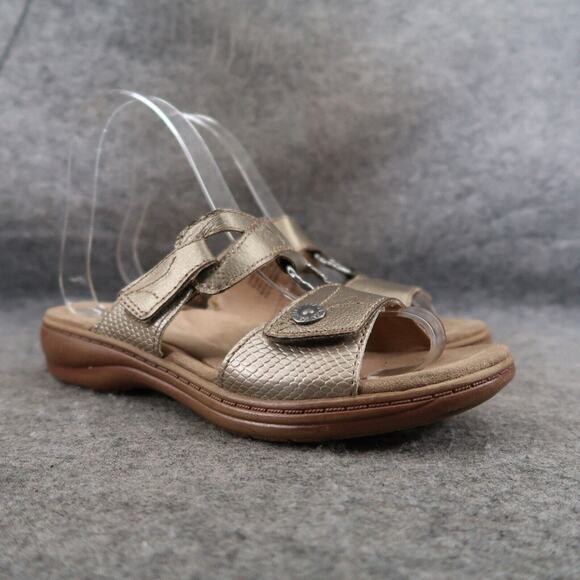 Earth Origins Shoes Womens 6 Sandals Slide Comfort Fashion Double Strap Leather - Picture 1 of 13